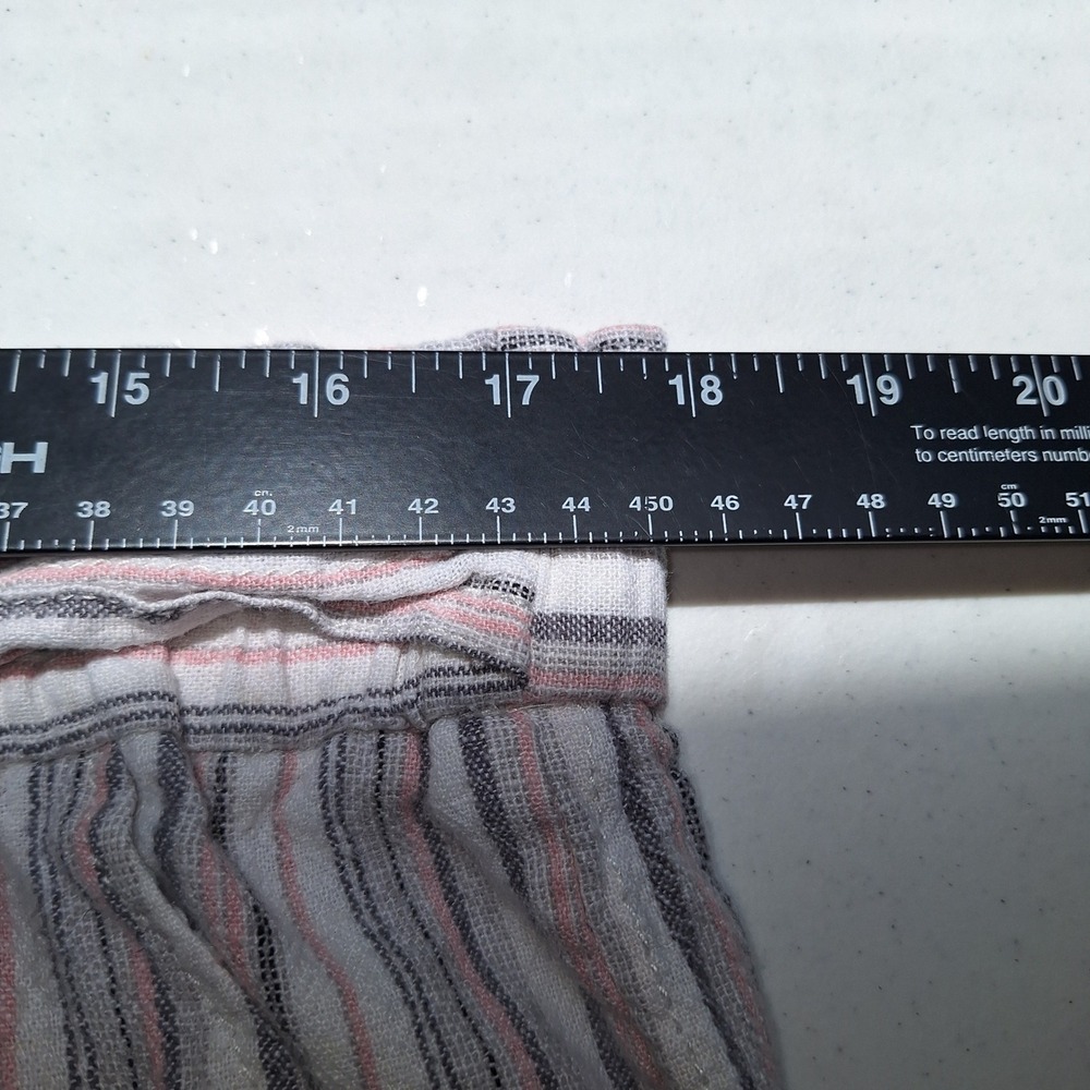 Cottagecore Boho Linen Blend Resort Wear Chic Jolt Wide Leg Striped Pants XL - Picture 6 of 16
